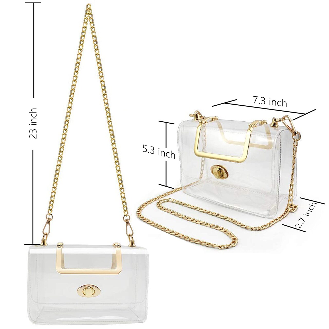 Clear Purse Stadium Approved for Women, Small Clear Crossbody Bag Fashion, Cute See Through Clutch Mini Shoulder Bag